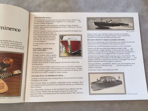 Century boat~boats~1982 original sales brochure~mint condition~coronado~resorter