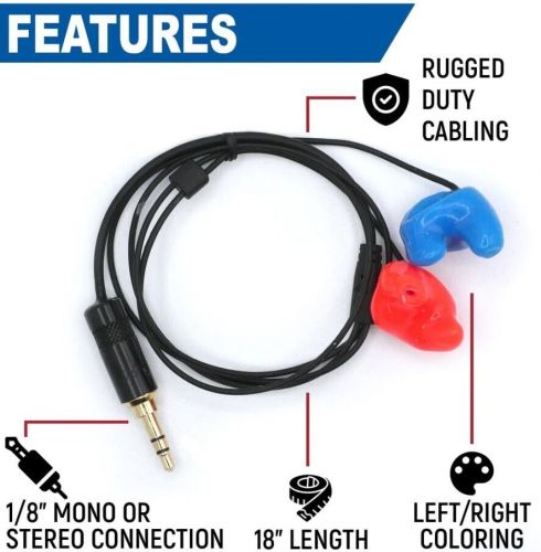 Rugged radios challenger semi-custom molded ear bud speakers w/ 1/8&#034; plug stereo