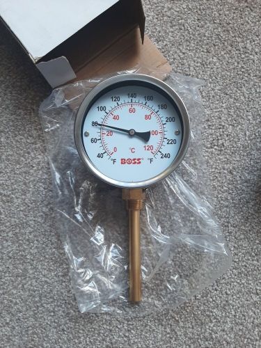 Boss branded 100mm diameter thermometer with 1/2&#034;