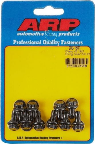 Arp 200-1501 chevy v8 timing cover bolts, 12-point kit, black oxide