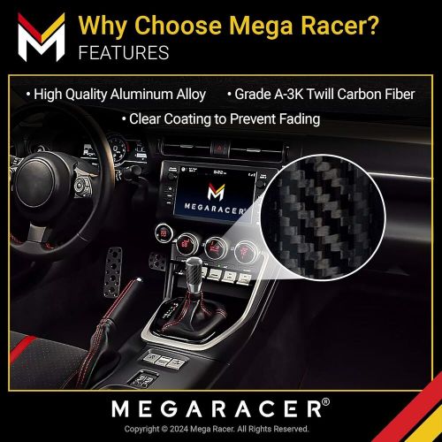 Mega racer silver carbon fiber shift knob - metal threaded adapter,