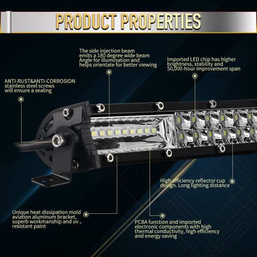 32inch straight spot flood led light bar fit 2016-2024 yamaha yxz1000r atv utv