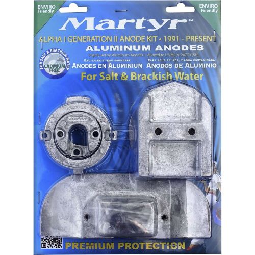 Martyr aluminum anode kit for mercury alpha 1 gen ii for salt &amp; brackish water