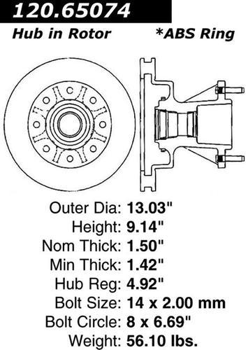 Centric 121.65074 front brake rotor/disc-c-tek standard rotor