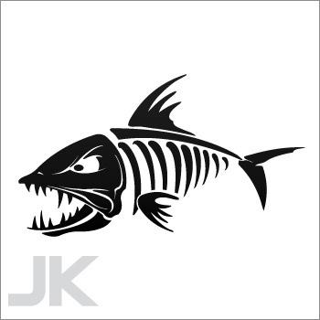 Decal stickers fish salt water skeleton bone sea ceratodus fossil 0502 x6z6x