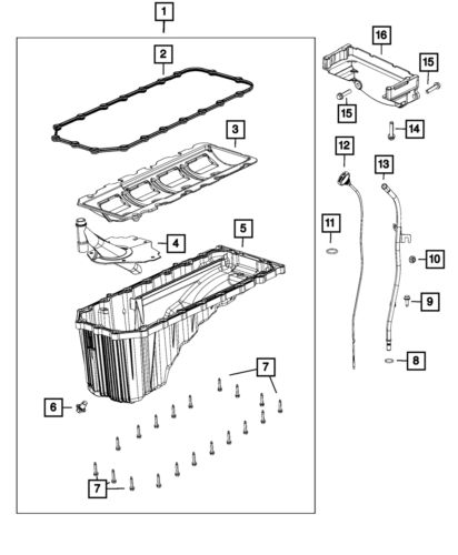 Genuine mopar engine oil level indicator 53034186ad