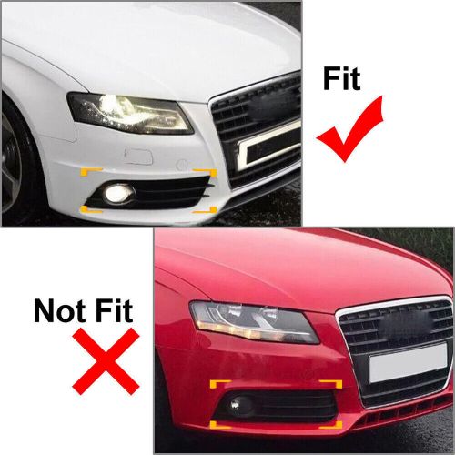 1 pair front bumper fog light grille cover w/chrome ring for audi a4 b8 s4 09-12