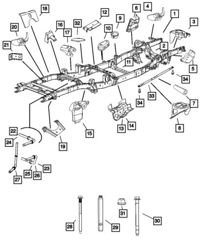 Genuine mopar under-body skid rail 52014253aa