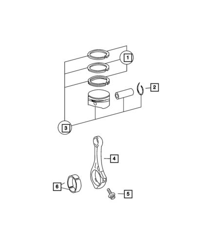 Genuine mopar piston pin and rings left 68013995ab