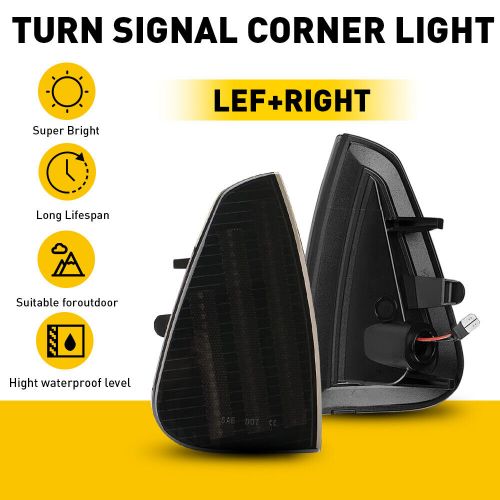 Black corner lights fits 2006-2010 dodge charger pair signal replacement lamps