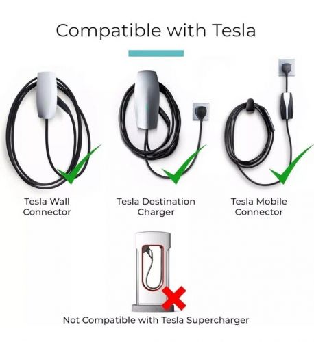 Tesla to j1772 charging adapter, max 48a &amp; 250v electric vehicle- adapter only