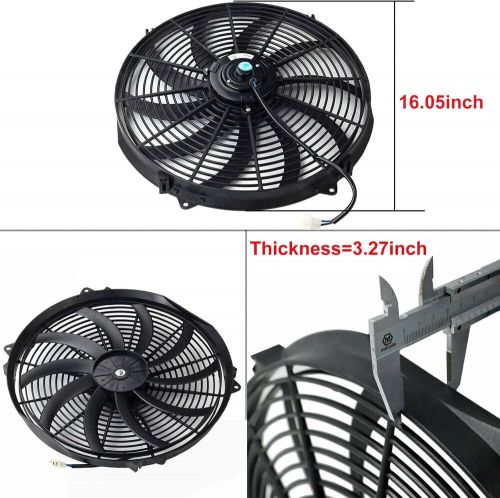 Blackhorse-racing 16&#034; 16 inch electric radiator fan high 3000 + cfm thermostat