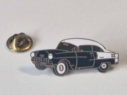 Vintage 1955 belair coupe black &amp; white chevrolet pin badge