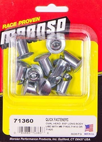 Moroso 71360 oval head fasteners   set of 10