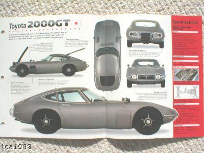 1967 / 1968 / 1969 / 1970 toyota 2000gt / 2000 gt imp brochure