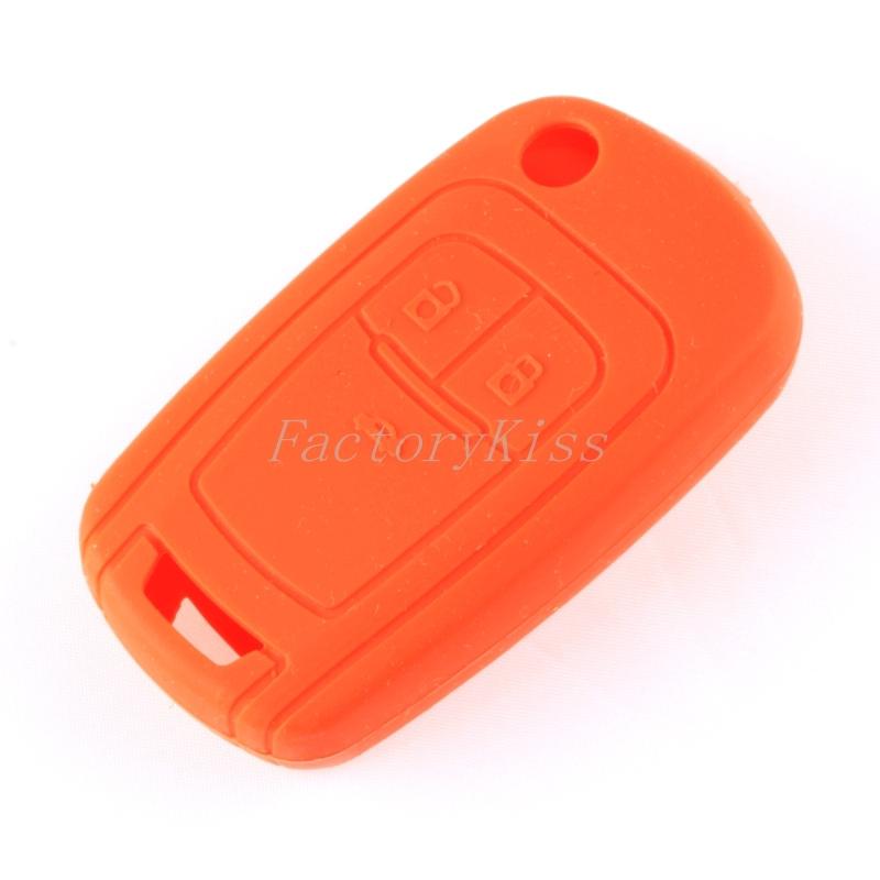 New silicone remote key fob cover protective case chevrolet cruze orange