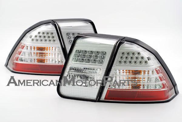 Depo pair euro style chrome altezza tail lights w/led 01-05 02 03 04 honda civic