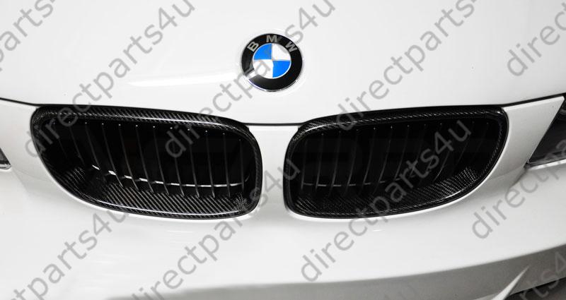 Bmw e82 1-series carbon front bumper grill grille cover pair 