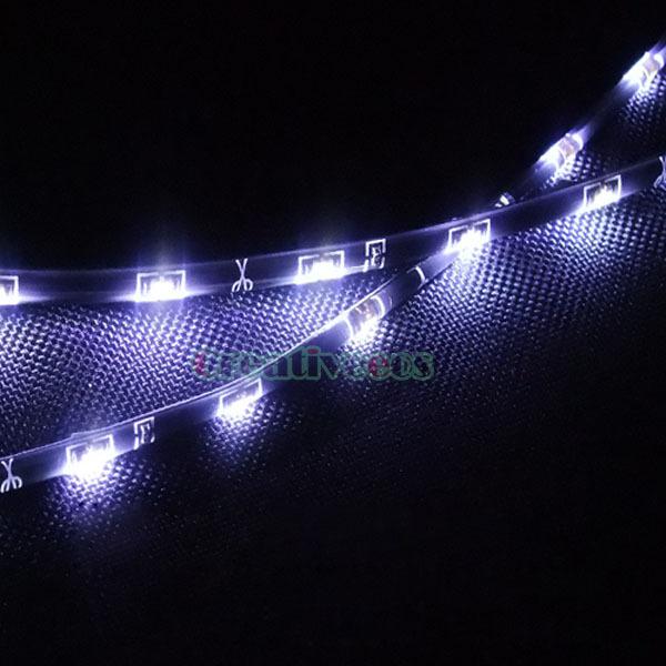 2x 30cm 12" 15leds 12v car smd side-emitting glow flexible led strip light white