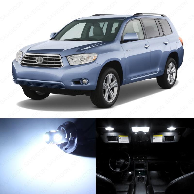 8 x xenon white led interior lights package for 2004 - 2007 toyota highlander --