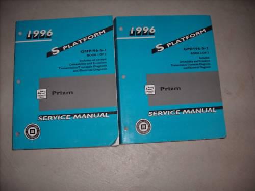 1996 chevrolet chevy geo prizm service shop manual set