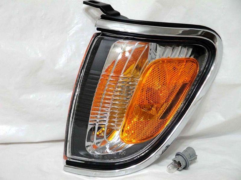 Toyota 01-04 tacoma corner park signal light lamp w/lightbulb chrometrim l h new