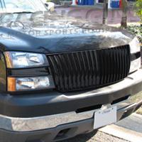 2006 2007 chevy silverado 1500/2500 vertical grille black glossy grill front new