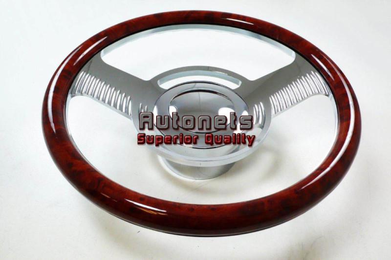 Wood veneer classic camaro impala nova gmc steering wheel aluminum horn adapter