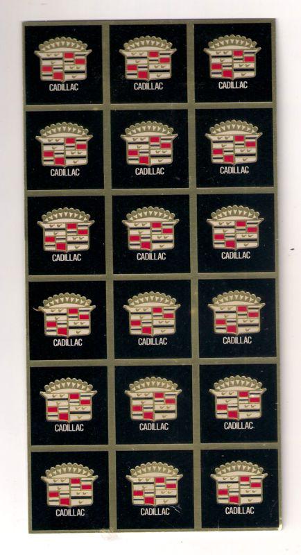 Vintage cadillac crest emblem 3" x 6" metal sheet,18 cadillac crests,cadillac