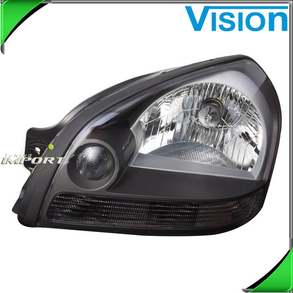 Left head light lamp assy for 05-09 hyundai tucson gray bezel clear reflector lh