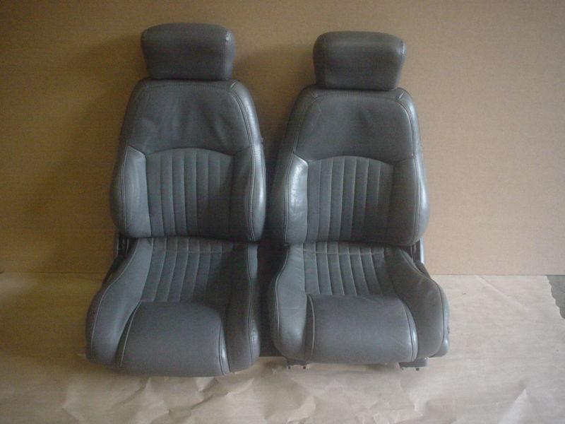 98-99 trans am med gray leather seat seats set 830-1