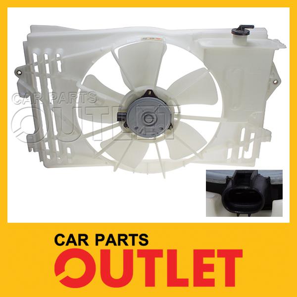 03-08 toyota corolla ce radiator cooling fan motor blade shroud reservior for at