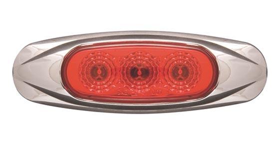 2 miro-flex red surface led truck marker clearance lights 3 diodes free shipping