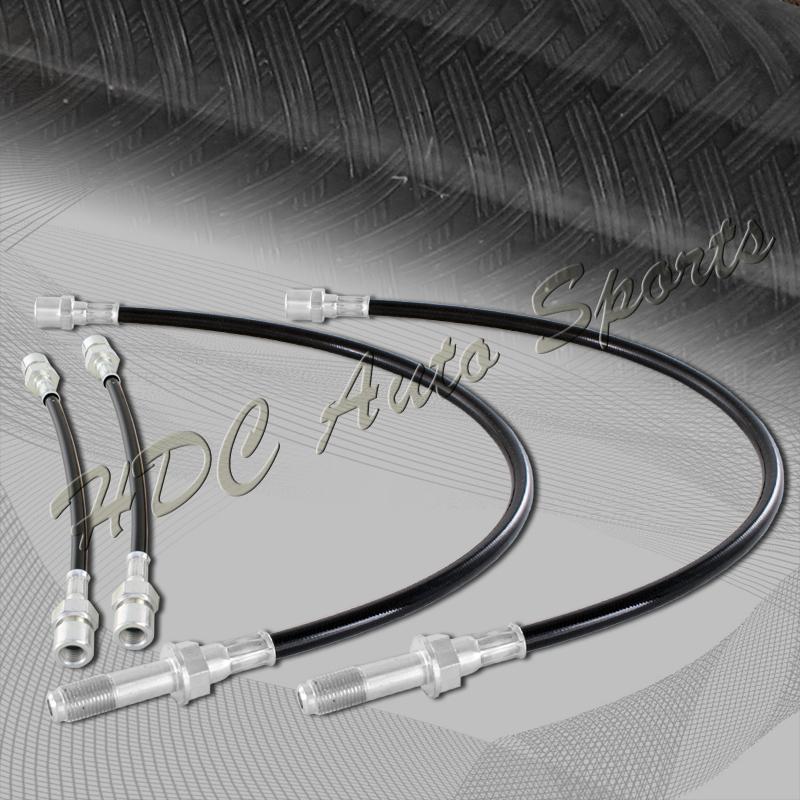 93-98 volkswagen golf jetta front+rear stainless steel brake line hose kit-black