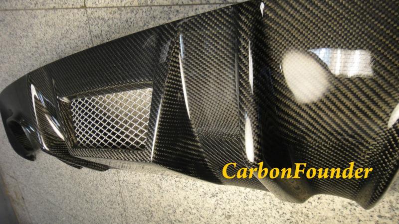 Bmw e60 m-tech add f1 brake light hole style rear bumper carbon fiber diffuser 