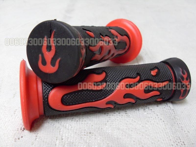 Hand grip for honda universal flame rubber red 7/8"