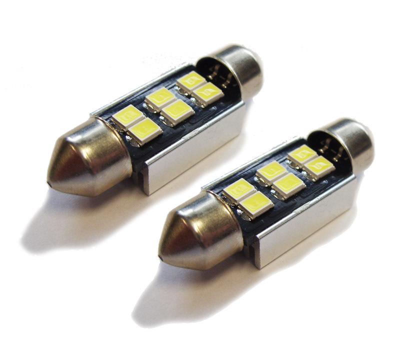 Pair 36mm 6 smd led canbus error festoon xenon white bulbs w211