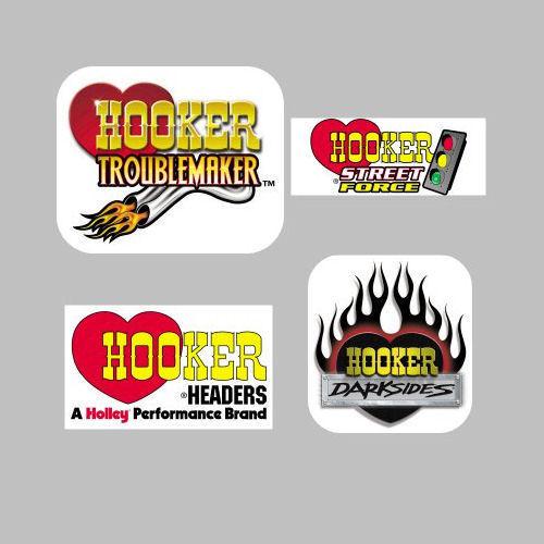 4 hooker headers decals stickers mixed