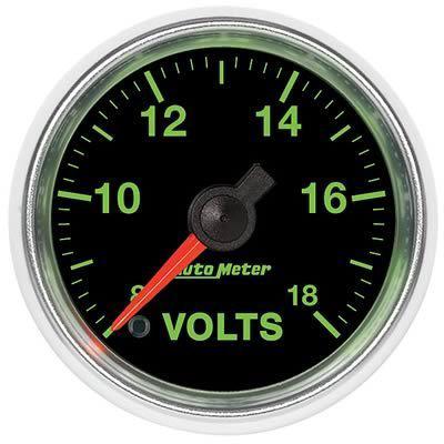 Autometer gs electrical voltmeter gauge 2 1/16" dia black face 3891