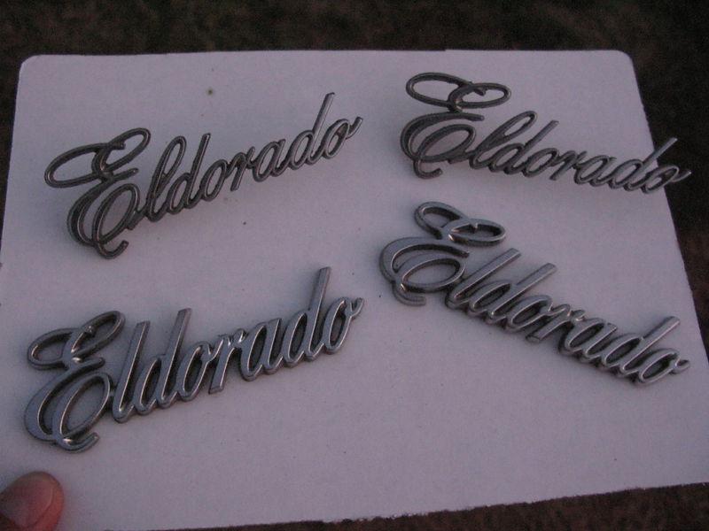 Early 80's cadillac eldorado script emblems metal 