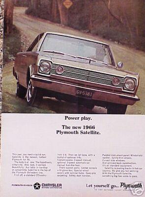 1966 66 plymouth satellite power play original ad cmy store 4more  5+= free ship