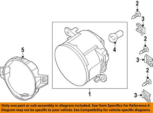 Nissan oem 261509b90d fog light-fog lamp assembly