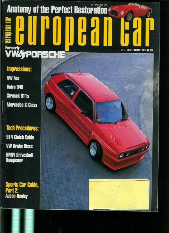 European car magazine formerly  vw & porshe old vintage september 1991