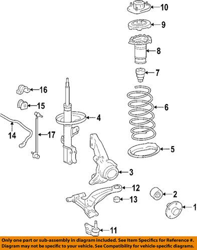 Honda oem 51605-sna-a13 front strut/suspension strut