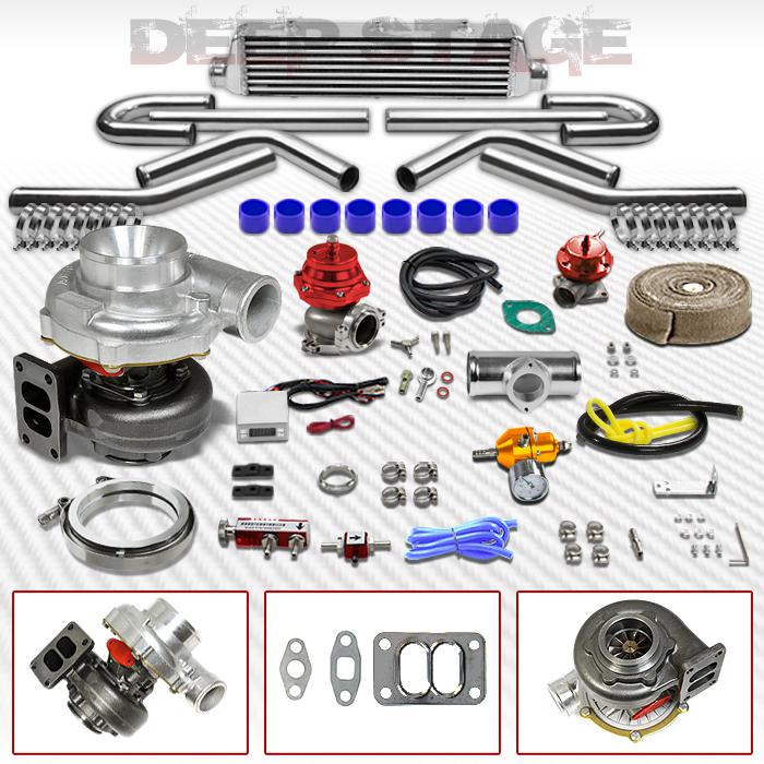 T70 t3 11pc turbo kit w/intercooler+blow off valve+wastegate+boost controller