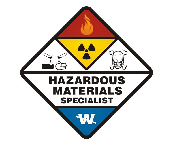 Hazmat specialist decal 5"x5" firefighter haz mat vinyl sticker h3 zu1