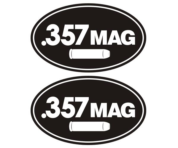 .357 magnum ammo can decal set 3"x1.8" oval 357 cal mag sticker zu1