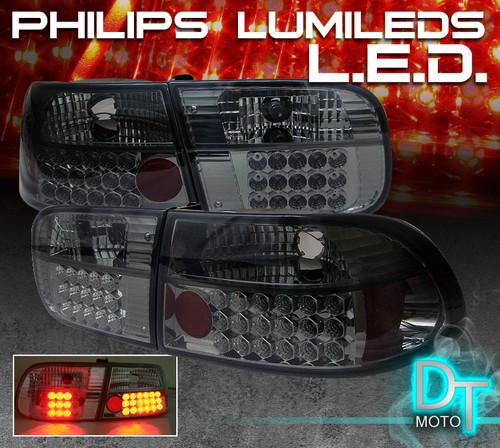 Smoked 92-95 honda civic 2/4dr philips-led perform tail lights lamps left+right