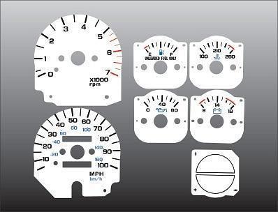 1992-1995 jeep wrangler instrument cluster white face gauges 92-95