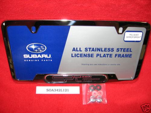 Subaru spt license plate frame stainless steel